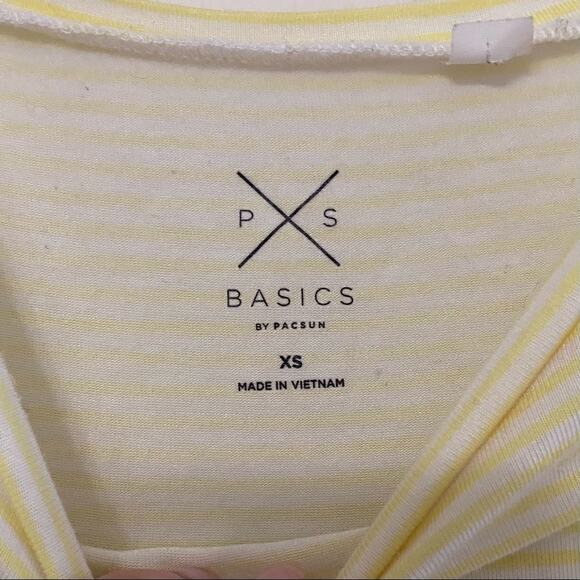 PACSUN • Basics Yellow + White Striped Crop Top - Picture 6 of 6